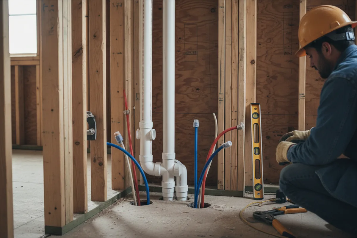 Drain and supply rough-in during Drain Cleaning in Locustdale